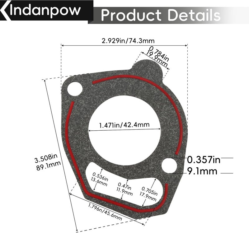 Indanpow 35630 Engine Coolant Thermostat Gasket, Compatible with Jeep Grand Cherokee, Fits Pickup Truck Models, for Car Thermostat Gasket 2001 inline 6 (3 Pack) - Image 2